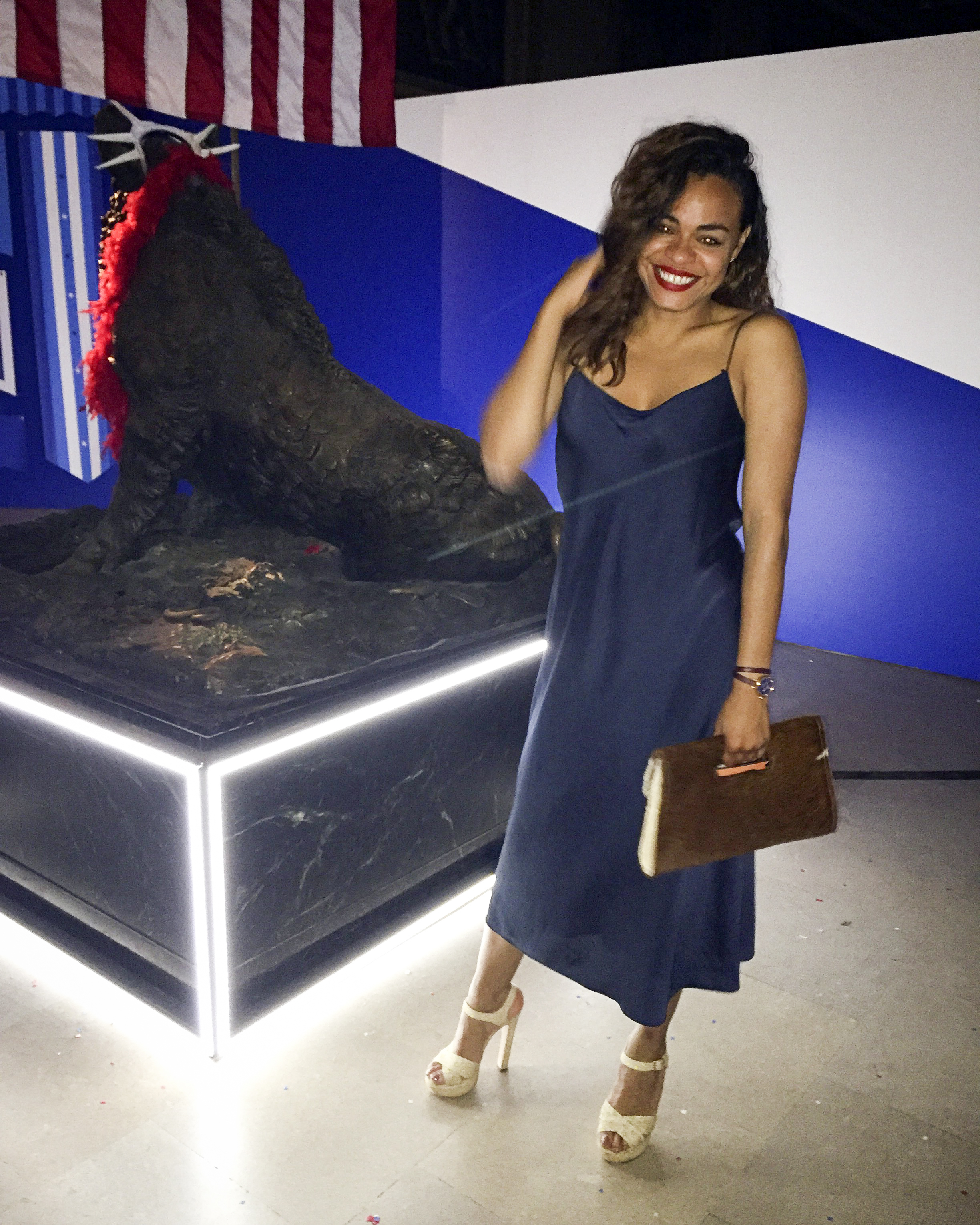wearing: vince dress, red valentino shoes, cow hyde bag from santa croce