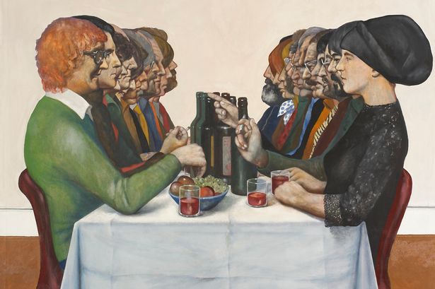 art by sam walsh - dinner party, 1980
