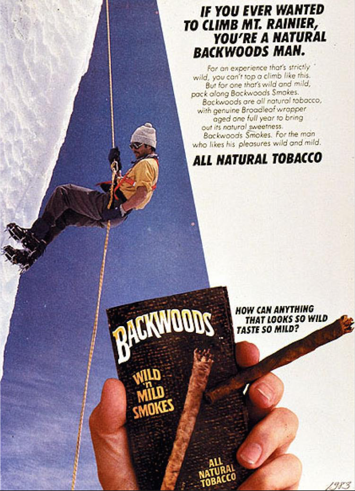 Backwoods Smokes AD from 1983