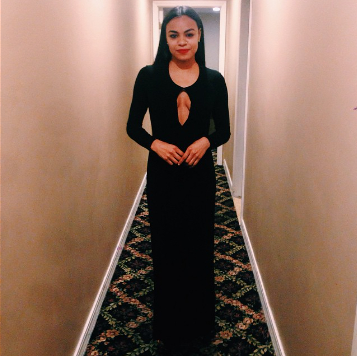 wearing: Calvin Klein Collection gown